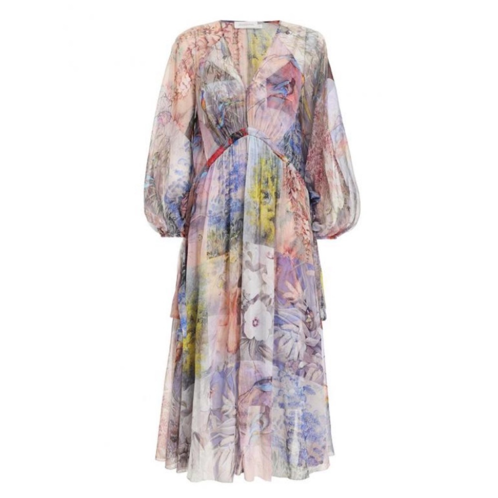 NWOT Zimmermann Luminous Tie Side Midi Dress